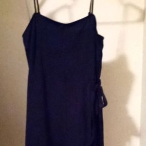 Spaghetti strap simple black dress